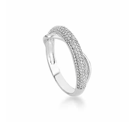 Anel sobreposto, zirconia cristal, prata. 3415240