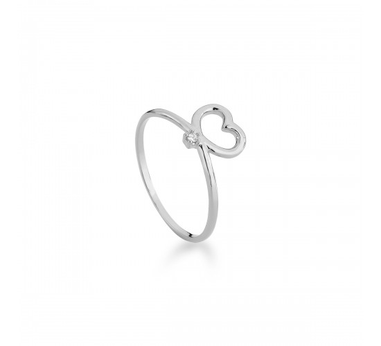 Anel liso com uma zirconia cristal, prata. 3415310