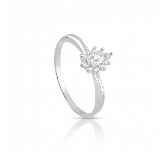 Anel gota cristal 9mm, zirconia cristal em volta. 3435560