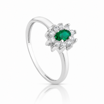 Anel oval verde esmeralda 10mm com zirconia cristal em volta. 3435578 Anel oval verde esmeralda 10mm com zirconia cristal em volta. 3435578