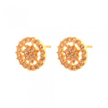 Brinco pave redondo espacado zirconia cristal. 4mm. 150002
