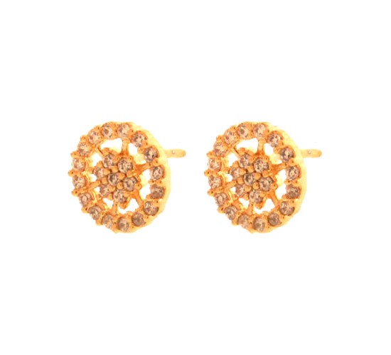 Brinco pave redondo espacado zirconia cristal. 4mm. 150002