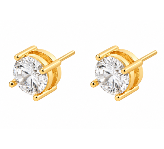 Brinco 2 furo zirconia cristal 8mm. 150055