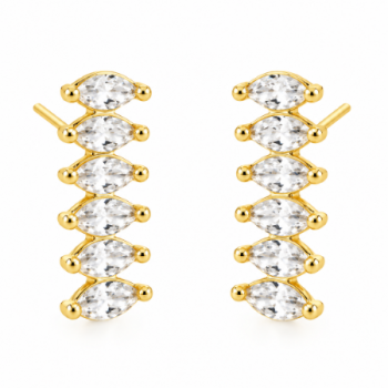 Brinco 6 navetes lado a lado zirconia cristal. 7mm. 150056 Brinco 6 navetes lado a lado zirconia cristal. 7mm. 150056