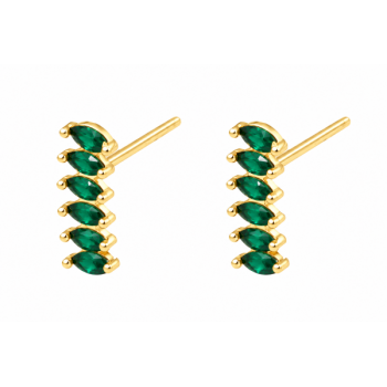 Brinco 6 navetes lado a lado zirconia verde. 7mm. 150057 Brinco 6 navetes lado a lado zirconia verde. 7mm. 150057