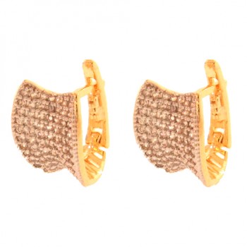 Brinco argola concava zirconia cristal vazada atras. 8x5mm. 150060