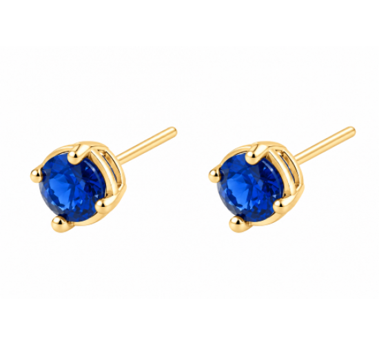 Brinco segundo furo 5mm zirconia azul safira. 150063