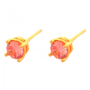 Brinco segundo furo redondo zirconia rosa 5mm. 150064