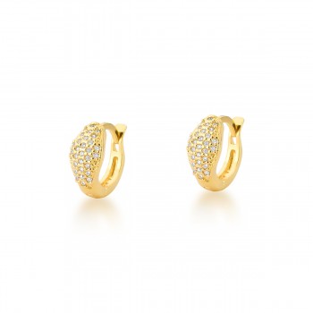 Brinco argola pequena losango zirconia cristal. 5.5mm. 150227