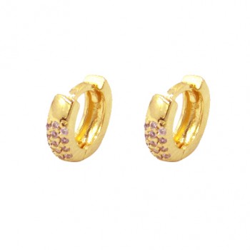 Brinco argola pequena zirconia cristal na frente. 5mm. 150228