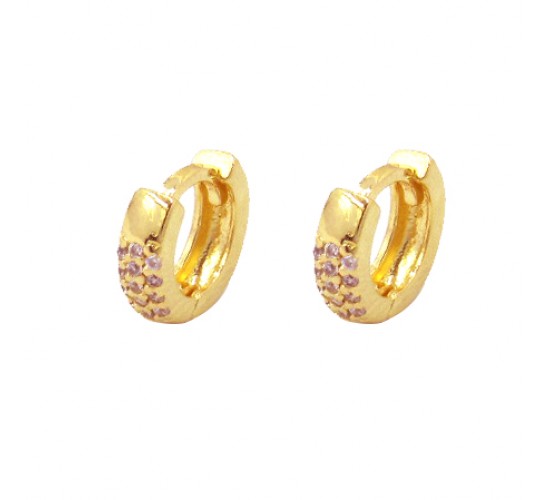Brinco argola pequena zirconia cristal na frente. 5mm. 150228