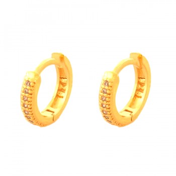 Brinco argola pequena fina zirconia cristal. 6mm. 150659