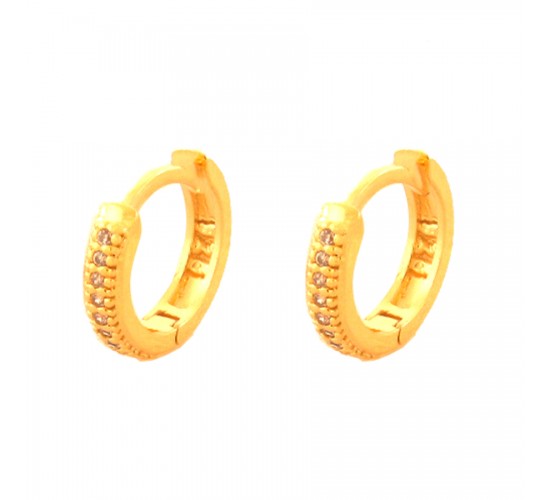 Brinco argola pequena fina zirconia cristal. 6mm. 150659