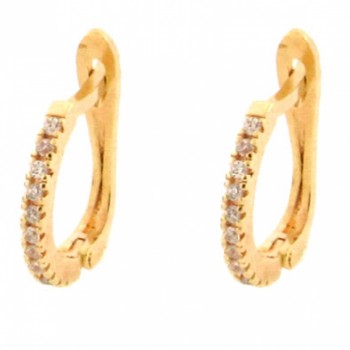 Brinco argola pequena fina zirconia cristal. 7mm. 150681
