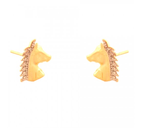 Brinco cavalo pequeno crina zirconia cristal. 150727