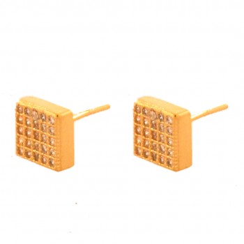 Brinco chuveiro quadrado pequeno zirconia cristal. 2x2mm. 150779