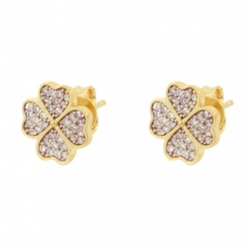 Brinco trevo zirconia cristal. 5x5mm. 150782