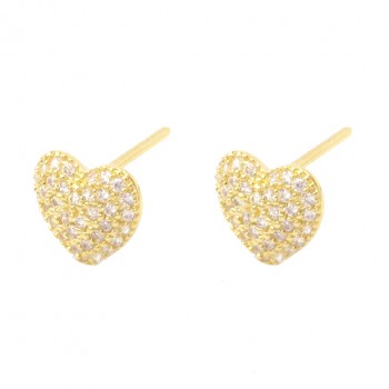 Colar coracao medio abaulado zirconia cristal. 4x4mm. 150786