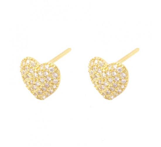 Colar coracao medio abaulado zirconia cristal. 4x4mm. 150786
