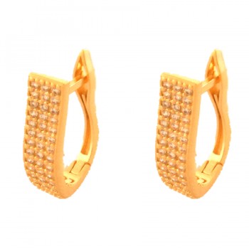 Brinco argola media oval aberta zirconia cristal. 13mm. 150791