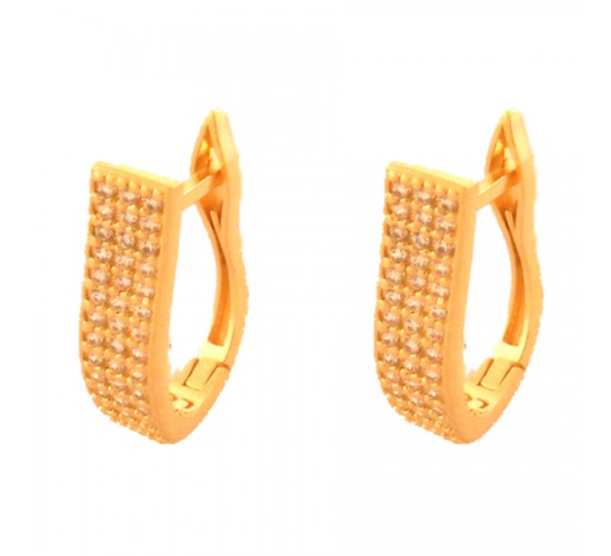 Brinco argola media oval aberta zirconia cristal. 13mm. 150791