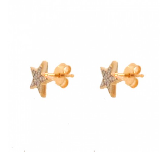 Brinco estrela media zirconia cristal. 4x4mm. 150792