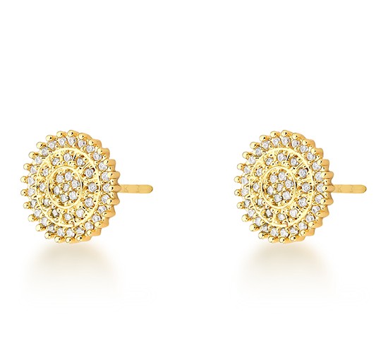 Brinco pizza zirconia cristal. 6mm. 150812