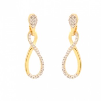 Brinco infinito zirconia cristal e liso. 23x4mm. 150833