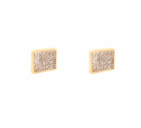 Brinco quadrado movimento zirconia cristal. 2x2mm. 150886