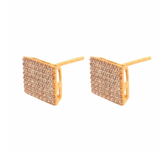 Brinco quadrado zirconia cristal. 4x6mm. 150923