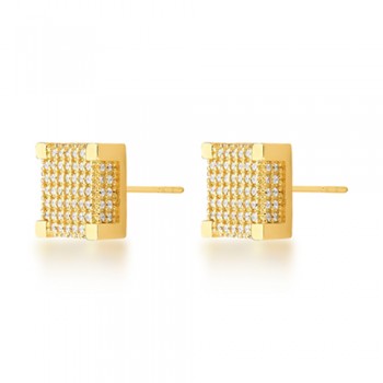 Brinco quadrado zirconia cristal. 5x5mm. 150924