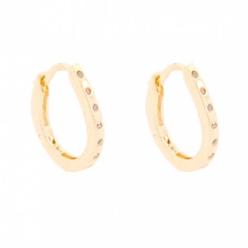 Brinco argola pequena zirconia branca lisa atras. 11mm. 150927