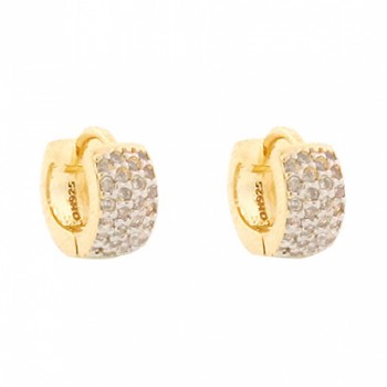 Brinco argola pequena zirconia branca. 4mm. 150953
