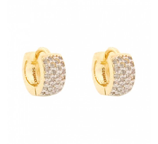 Brinco argola pequena zirconia branca. 4mm. 150953