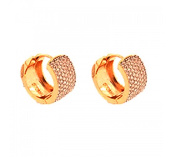Brinco argola media zirconia cristal. 9x3mm. 150976