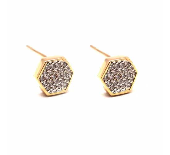Brinco sextavado zirconia cristal. 151279