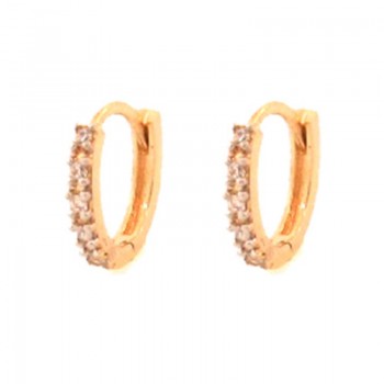Brinco argola pequena fina zirconia cristal. 15mm. 151374