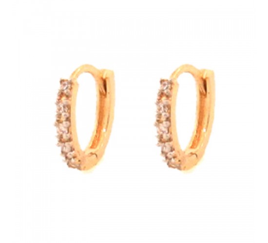 Brinco argola pequena fina zirconia cristal. 15mm. 151374