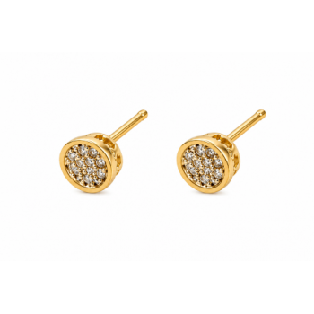 Brinco chuveiro redondo pequeno zirconia cristal. 6mm. 151392
