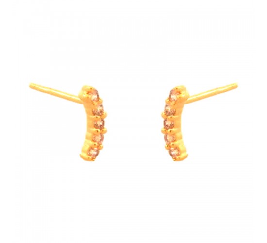 Brinco fio pequeno zirconia cristal. 9.5mm. 151418