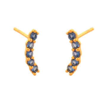 Brinco fio maior zirconia agua marinha. 12mm. 151423