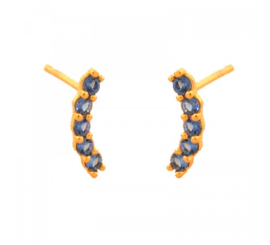 Brinco fio maior zirconia agua marinha. 12mm. 151423