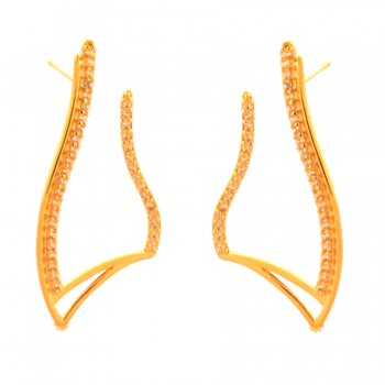 Brinco movimento em u zirconia cristal. 33.5x17mm. 151431