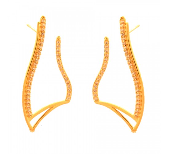 Brinco movimento em u zirconia cristal. 33.5x17mm. 151431