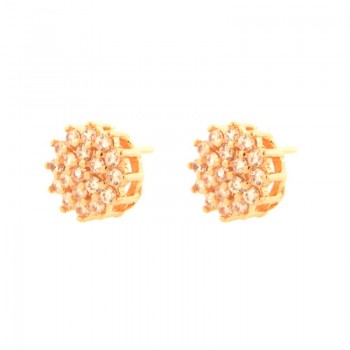 Brinco chuveiro flor zirconia cristal. 9mm. 151433