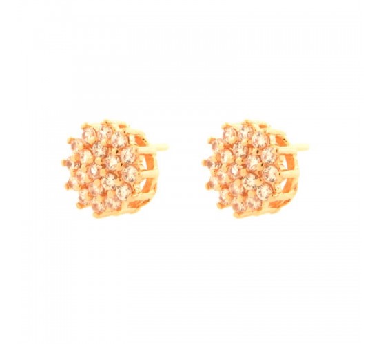 Brinco chuveiro flor zirconia cristal. 9mm. 151433