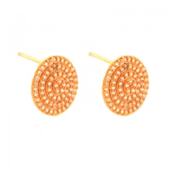 Brinco redondo com 4 fileiras zirconia cristal. 12.5mm. 151524