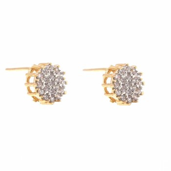 Brinco chuveiro redondo pequeno zirconia cristal. 7.5mm. 151528