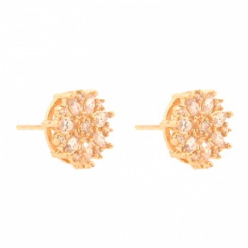 Brinco navete cristal com zirconia cristal no centro. 9.5mm. 151551