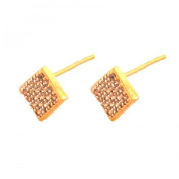 Brinco chuveiro quadrado zirconia cristal. 6.5x6.5mm. 151598